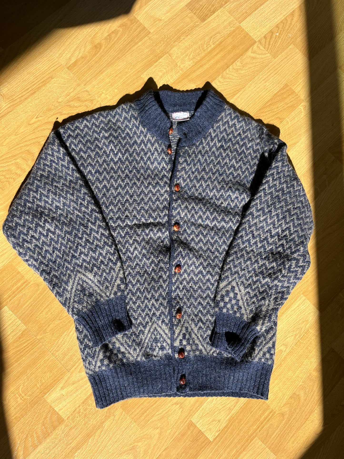 Navy Vintage cardigan with leather buttons (Copy)