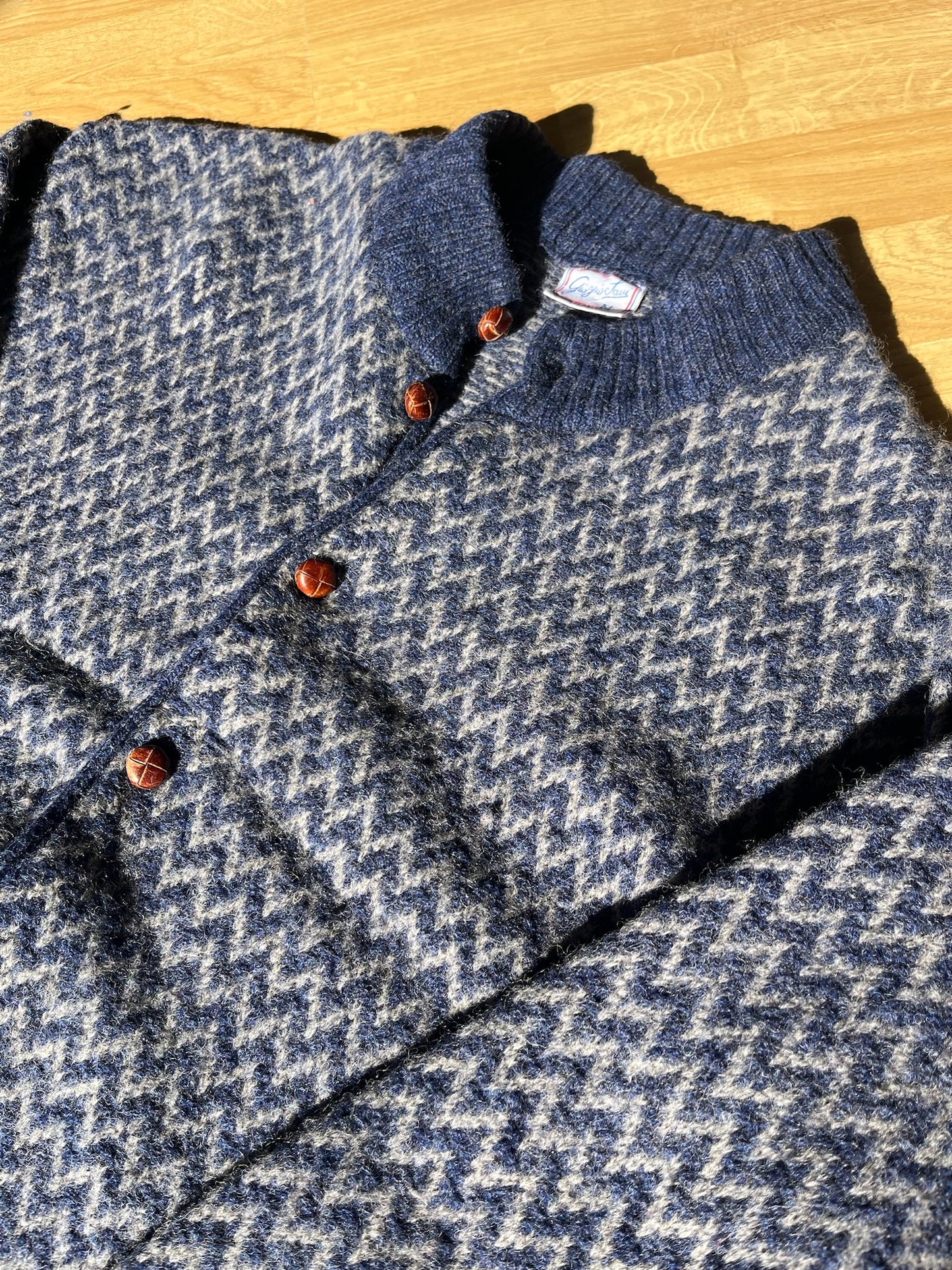 Navy Vintage cardigan with leather buttons (Copy)