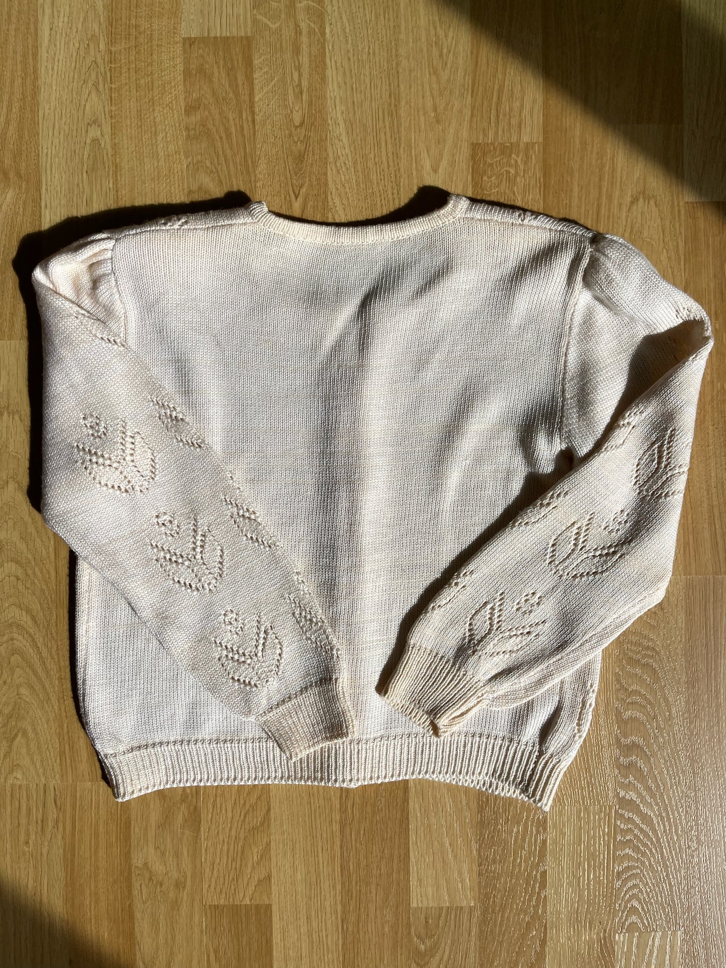 Cream crochet style cardigan Vintage knitwear