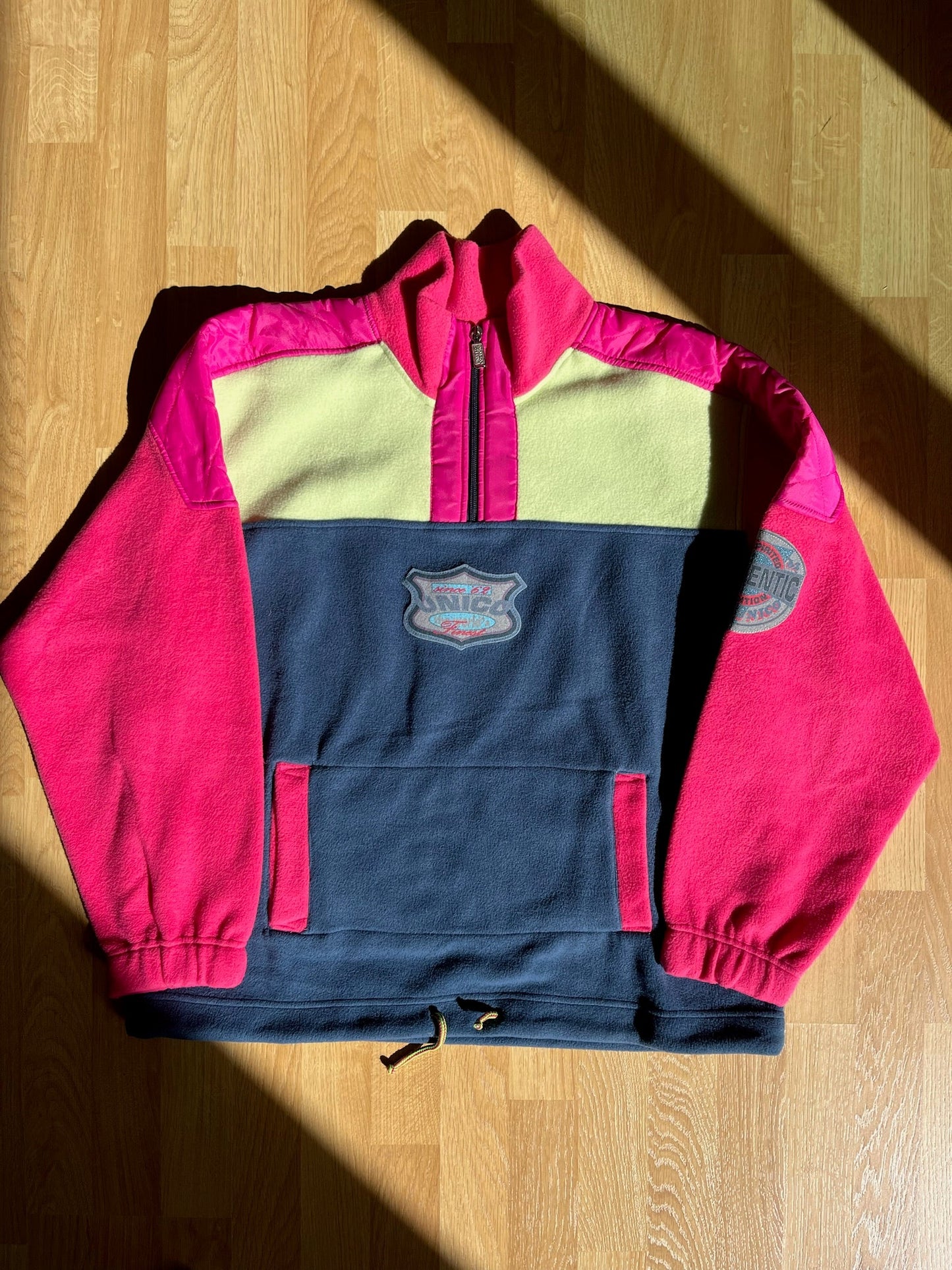 SKI Funky Vintage fleece colour block 3/4 zip