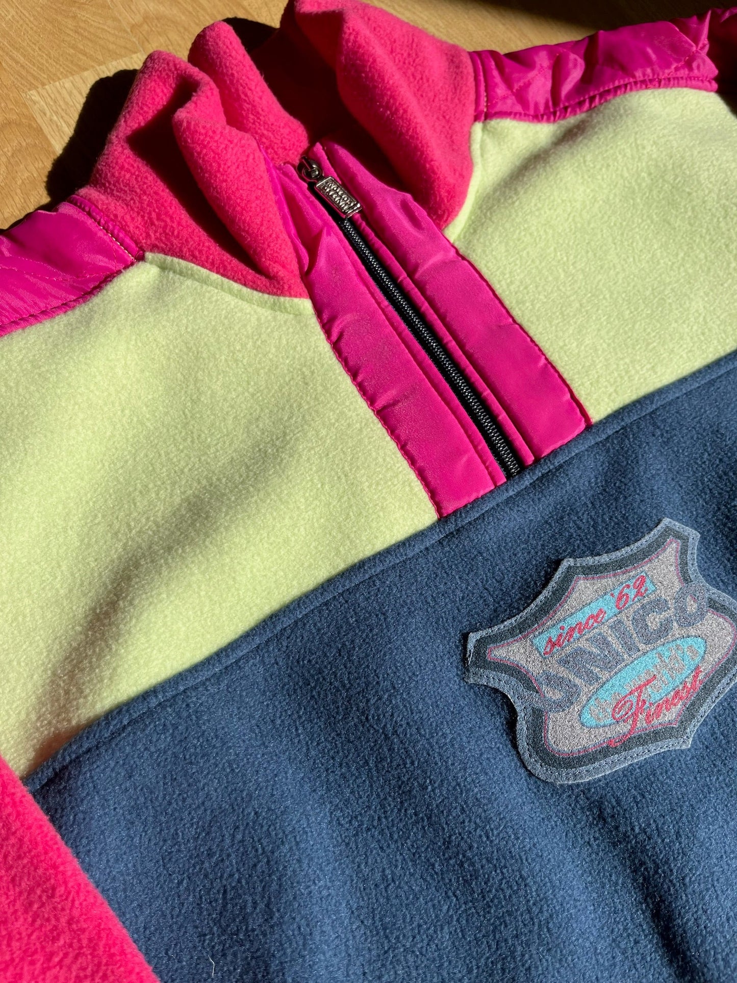 SKI Funky Vintage fleece colour block 3/4 zip