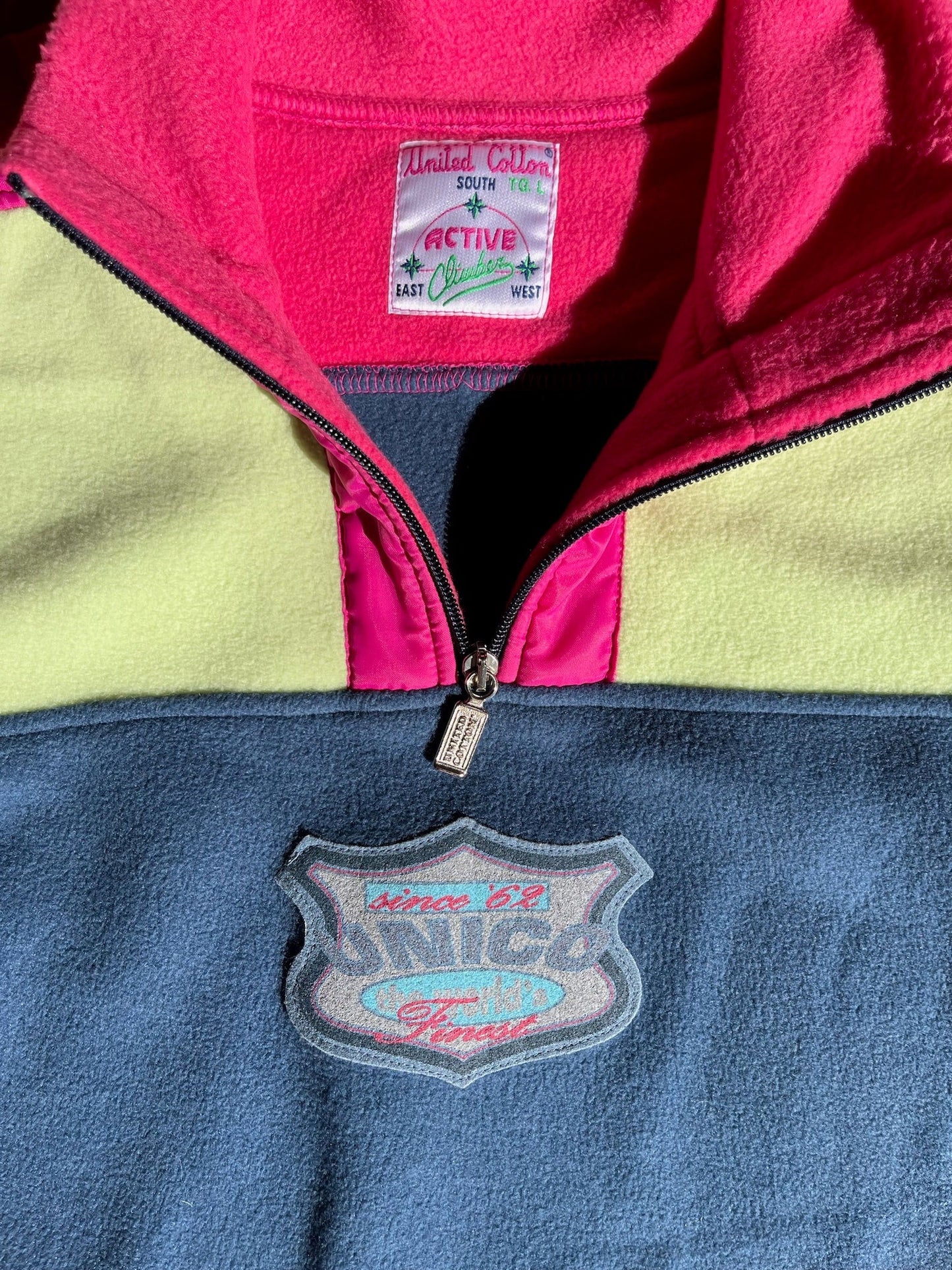 SKI Funky Vintage fleece colour block 3/4 zip